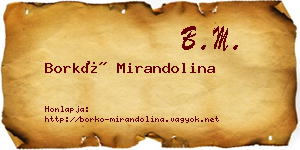 Borkó Mirandolina névjegykártya